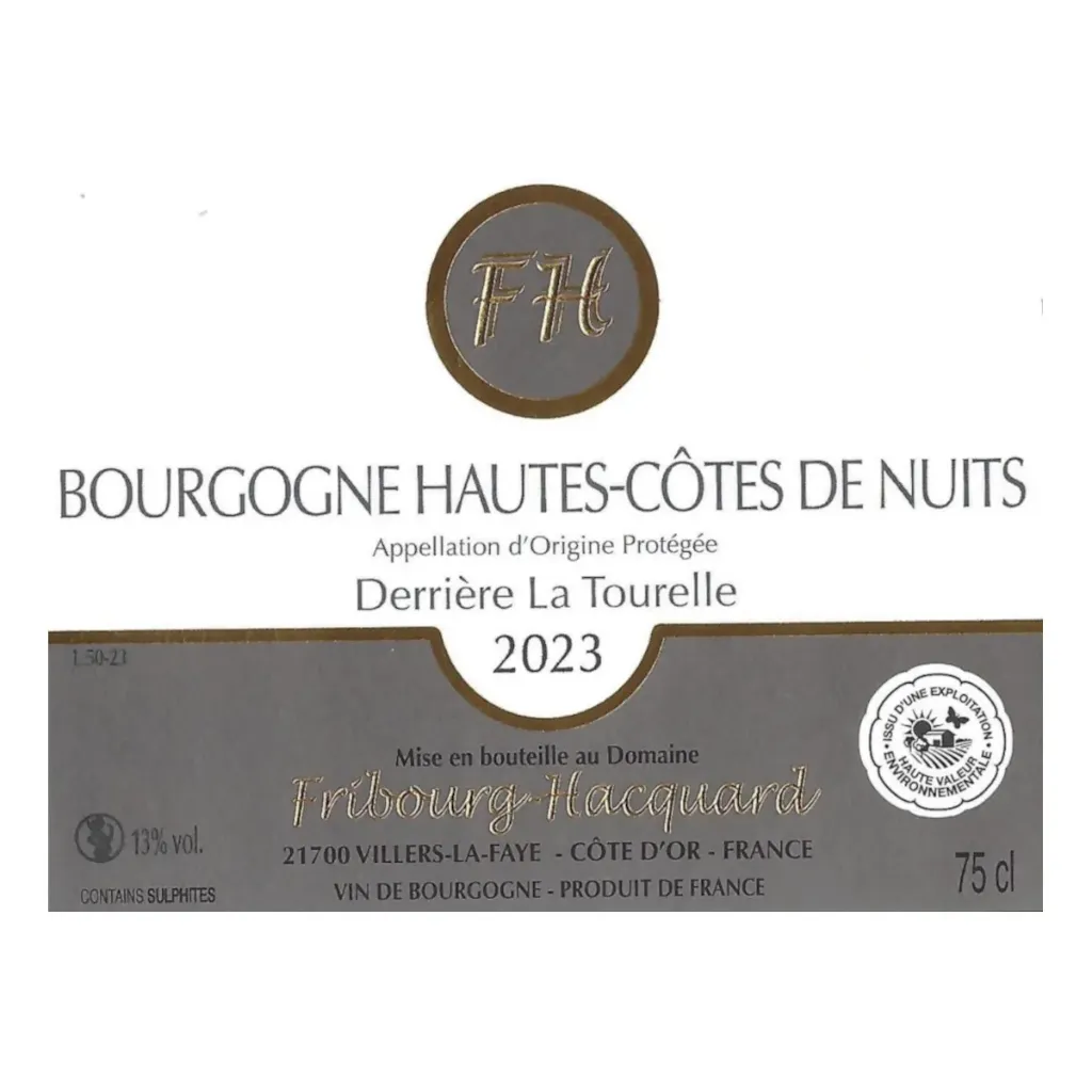 Fribourg-Hacquard-Côtes de Nuits-Derrière la Tourelle -Rouge 75cl